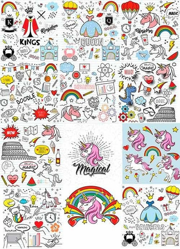 Mega Pack Unicornios Vectores Sublimacion Serigrafia Etc