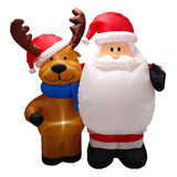 Inflable Navideño Santa Claus Regalo 2.10 Mts Luz Led Envio