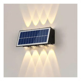 Apliqué Solar Bidireccional Impermeable 8leds Luz Calido
