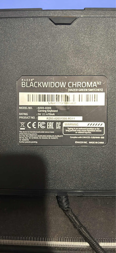 Teclado Razer Blackwidow Chroma V2 Español