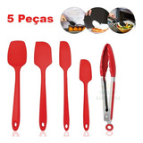 Jogo De Espátulas Pegador Silicone Utensílios Cozinha