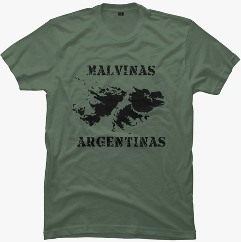 Remera Malvinas Islas Verde Militar
