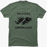 Remera Malvinas Islas Verde Militar