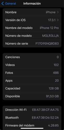 iPhone 12 Pro De 128 Gb Batería Al 100%