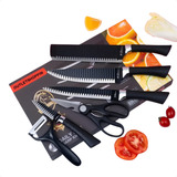 Conjunto De Facas Chef Profissional 6 Peças Churrasco Preto