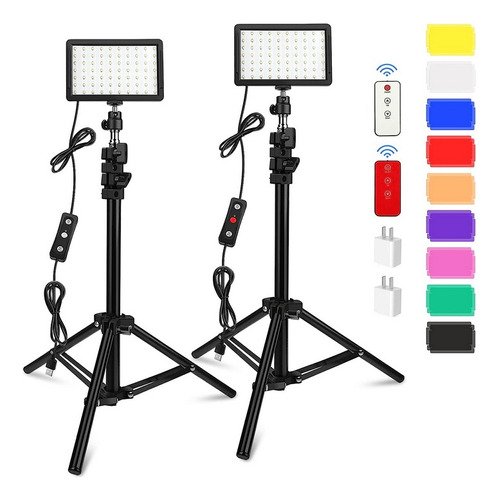 Lamparas Led Set Fotografía Portatil Studio 15w 1k Lumens X2