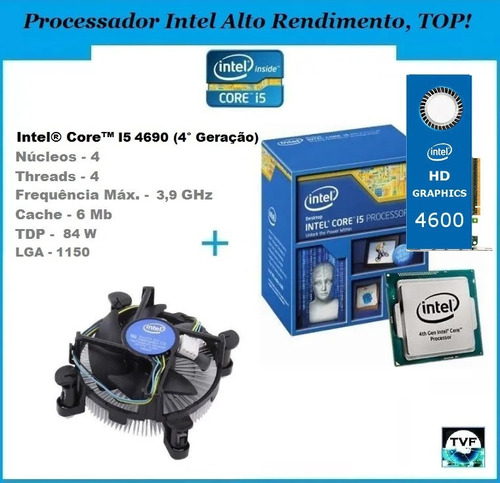 Processador Intel I5 4690 Gráficos Hd Intel® 4600 + Cooler