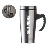 Caneca Inox De 450ml Personalizada C/nome - Logo - Nome