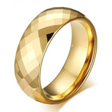 Aliança Avulsa Tungstênio Banhado A Ouro 18k Espelhada 8mm