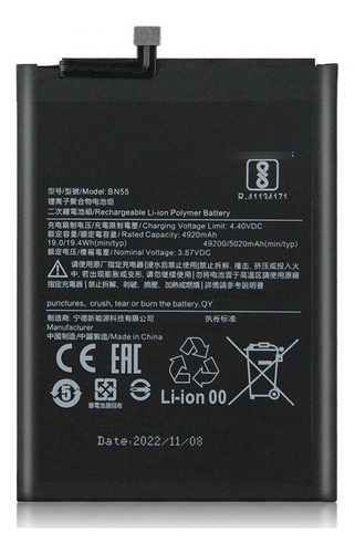 Ba.ter.ia Redmi Note 9s Bn55 Nova Original 5020mah Garantia