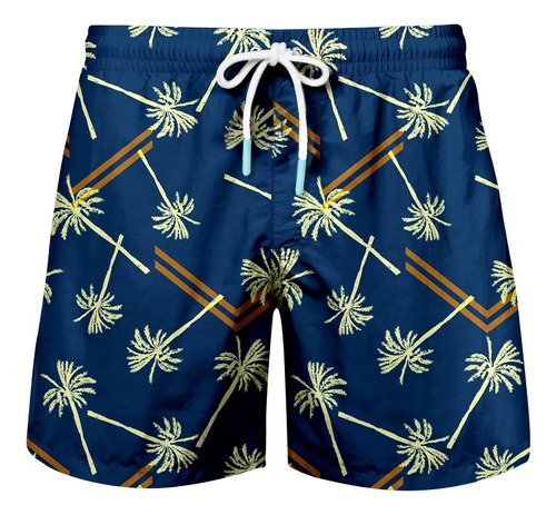 Shorts Praia Masculino Tactel Cordão Bolso Mauricinho Sh-004