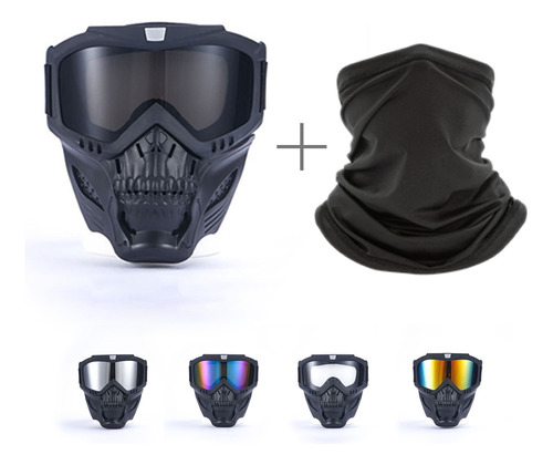 Goggles Motocross Con Máscara Desmontable+bandana Deportivas