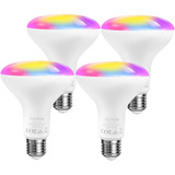 4 Foco Led Inteligente Rgb Wifi 13w E26 Ajustable Multicolor