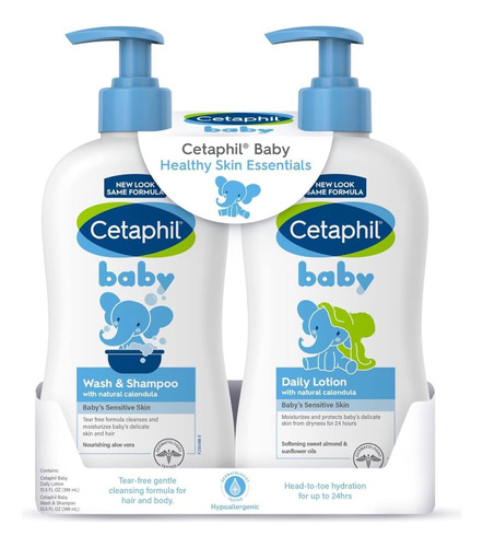 Cetaphil Baby Wash Shampoo Plus E Body Lotion Pack C/2 399ml