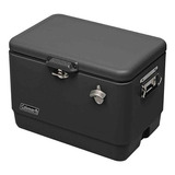 Hielera Metalica Negra 54qt 85 Latas Destapador 51l Coleman