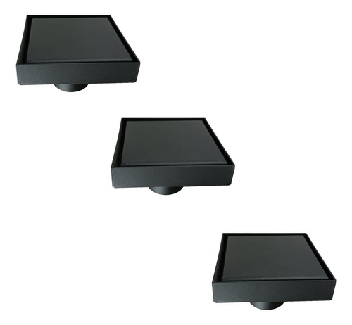 Pack X 3 Unidades Rejilla Invisible 10x10 Acero Inox Negra