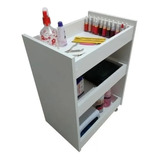 Carrinho Auxiliar Mdf P/manicure/estética C/3 Bandejas 