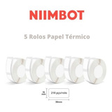 5 Rolos Papel Etiqueta Niimbot D110 D101 D11 30x15mm(1050un)