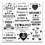 San Valentín - Frases Vinilo Para Globos, Cajas, Tazones Etc