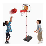 Aro Basketball+base Infantil Ajustable+pelota+inflador En Gr