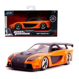 Han´s Mazda Rx-7 Rápido Y Furioso 1:32 Jada Colección Color Naranja Con Negro