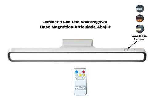 Luminária Led Barra Usb Recarregável Armário Cozinha-outros