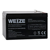 Batería Recargable Weize 12v 12ah Con Terminales F2, Sla Agm