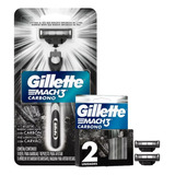 Ap. De Barbear Gillette Mach 3 Carbono + Carga Carbono 2unid