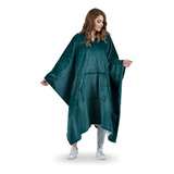 Cobija Cobertor Tipo Chal / Poncho - Esquimal Color Verde Ultramar