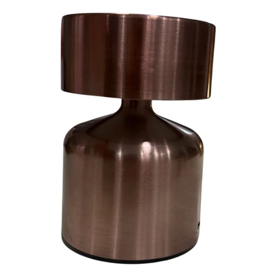 Lampara Velador Led Tactil Metalico Inalambrico Forma Totem Estructura Bonce Pantalla Bronce