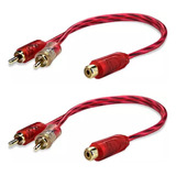 2 Cabo Rca Y 2m1f Semi Blindado Cristal Bronze Audio E Video