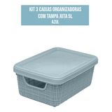 Kit 3 Caixa Organizador Armário Banheiro Lavanderia Quarto