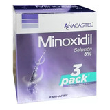 3 Piezas De Minoxidil 5% Cabello Y Barba 3 Meses Anacastel