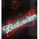 Placa Led Neon Luminária, Letreiro Budweiser, Cerveja