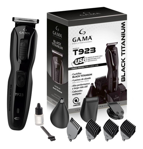 Cortadora De Pelo Inalambrica Gama T923 Black Titanium