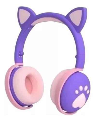 Fone De Ouvido Infantil Menina Orelha Gatinho Rosa Original