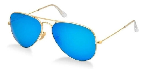 Óculos De Sol Aviador Clássico Azul Espelhado Moderno Uv400