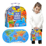 Puzzle De Mapa Juguete Para Niños 100 Piezas