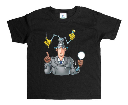 Remera Negra Niños Inspector Gadget R108