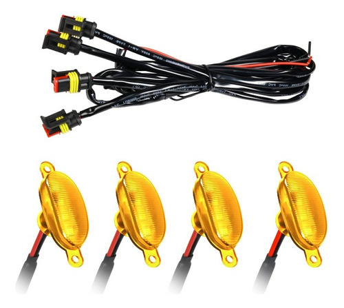 Kits 4 Luces De Parrilla Led Unversal Automotriz Con Cable