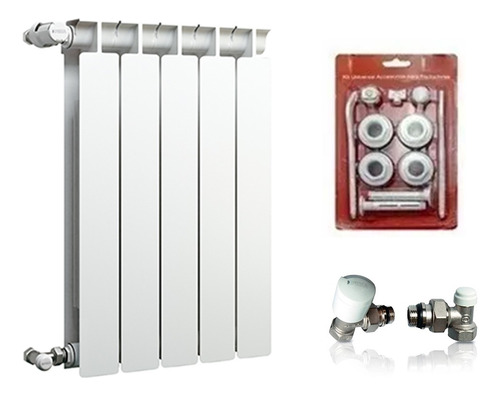 Radiador Peisa T 500 4 Elementos + Kit De Instalación