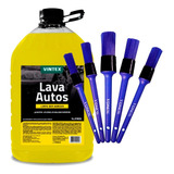 Kit 5 Pincéis Detalhamente Externo + Lava Auto 5l Vonixx