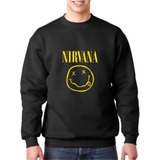 Buzo De Friza Cuello Redondo - Nirvana - Rock - Unisex