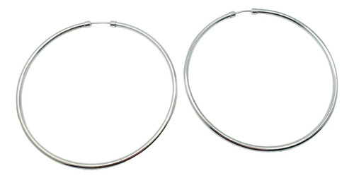 Aros Argolla Plata 925 Cubanos De 70 Mm Huecos Inflados 