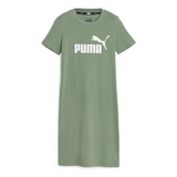 Vestido Puma Essentials En Color Verde Con Logo Para Mujer