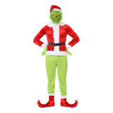 Disfraz De Grinch De Lujo Para Hombre, Adultos Navidad Año Nuevo Trajes De Papá Noel