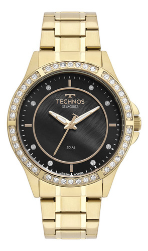 Relógio Feminino Technos St. Moritz Dourado Loja De Fábrica