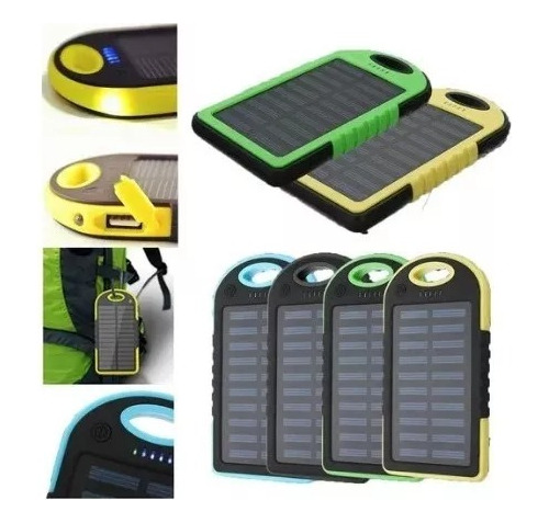 Cargador Batería Panel Solar Power Bank 5000 Mah Linterna