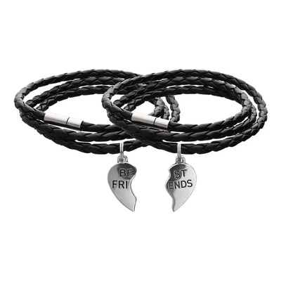 Pulseras Mejores Amigos Amigas Brazalete Best Friends Regalo Pulsera Piel Trenzada Pulsera Amigos Amigas Pulsera Moda | Meses sin interés
