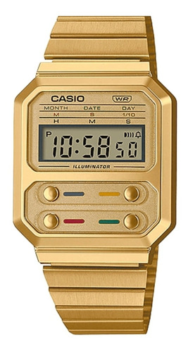 Reloj Casio A-100weg Retro Dorado 